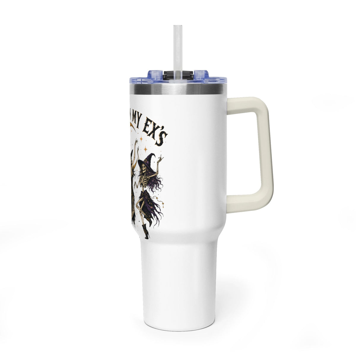 Hexes On My Exs 40oz Tumbler — Witch Moon Vacuum Insulated Travel Mug