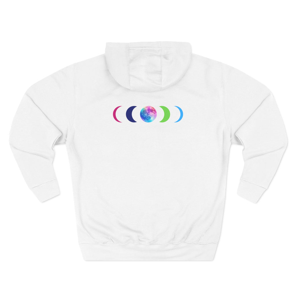 Rainbow Wolf Silhouette Hoodie | Colorful Moon Graphic