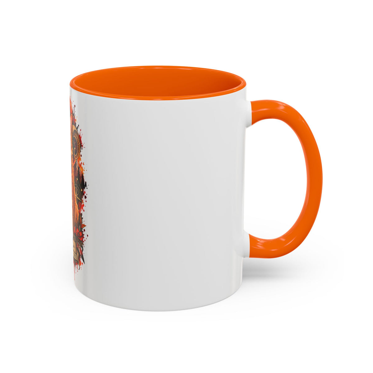 Aries Orange Tabby Cat Zodiac Coffee Mug – Cute Orange Tabby Astrology Accent Mug (11/15 oz)