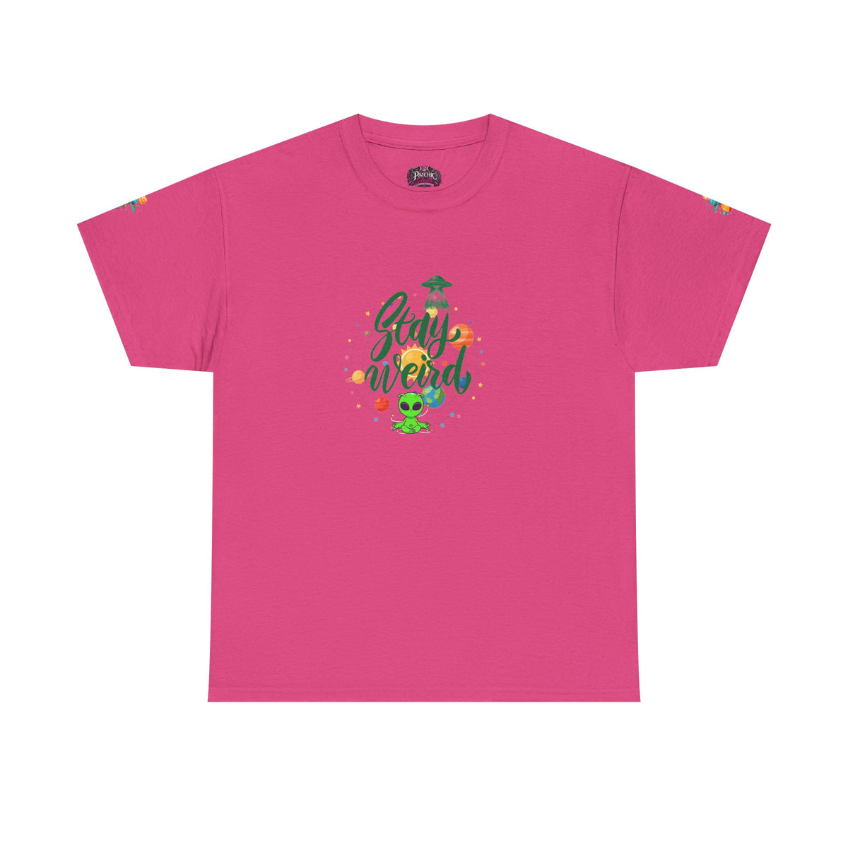 T-Shirt - 'Stay Weird' Cute Alien Space Graphic Tee (Playful, Casual Gift)