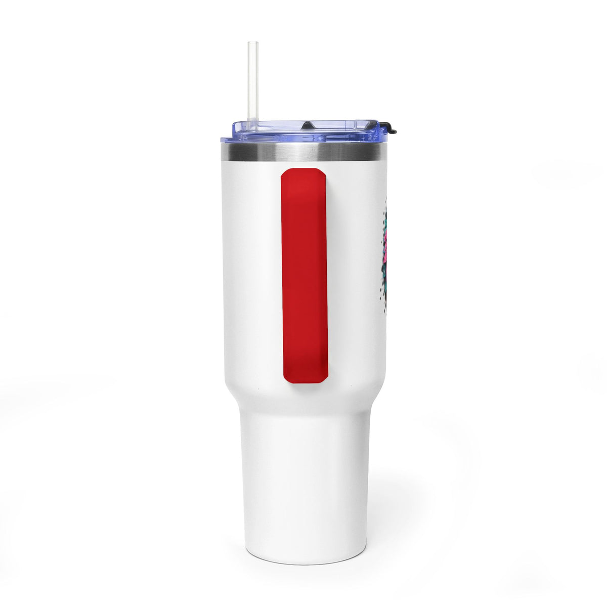 40oz Vacuum Tumbler — Mema Leopard Print Floral Design