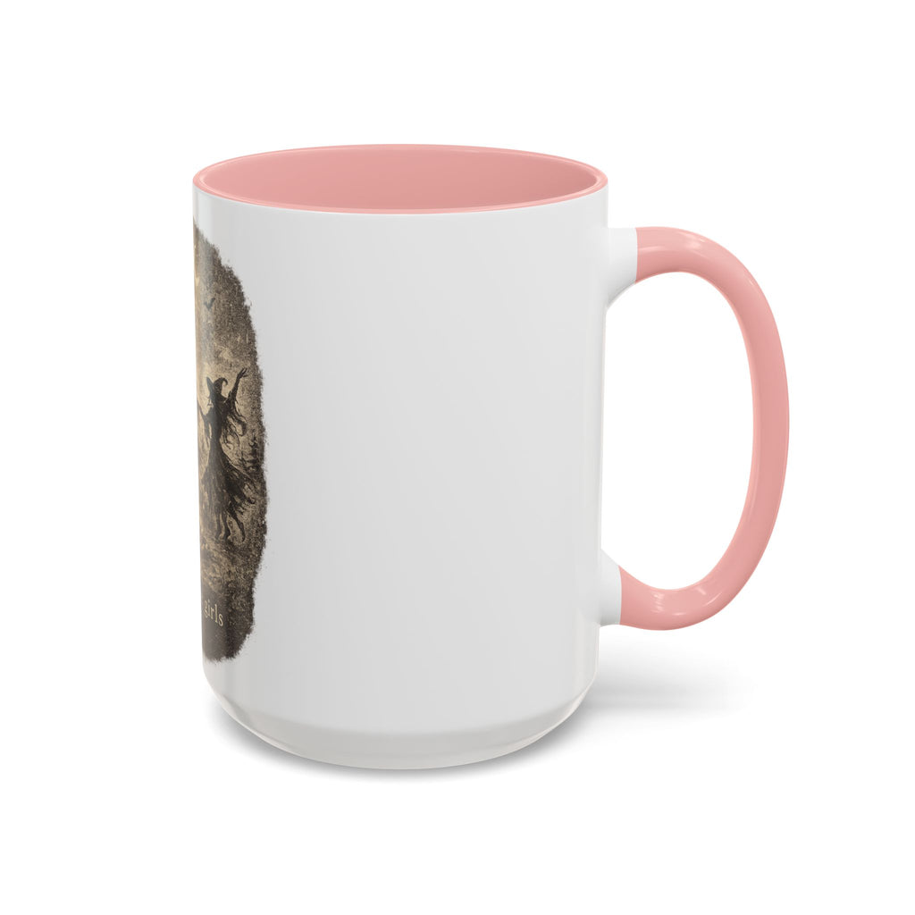 Witch Circle Coffee Mug — "Girls Will Be Girls" Vintage Halloween Accent Mug