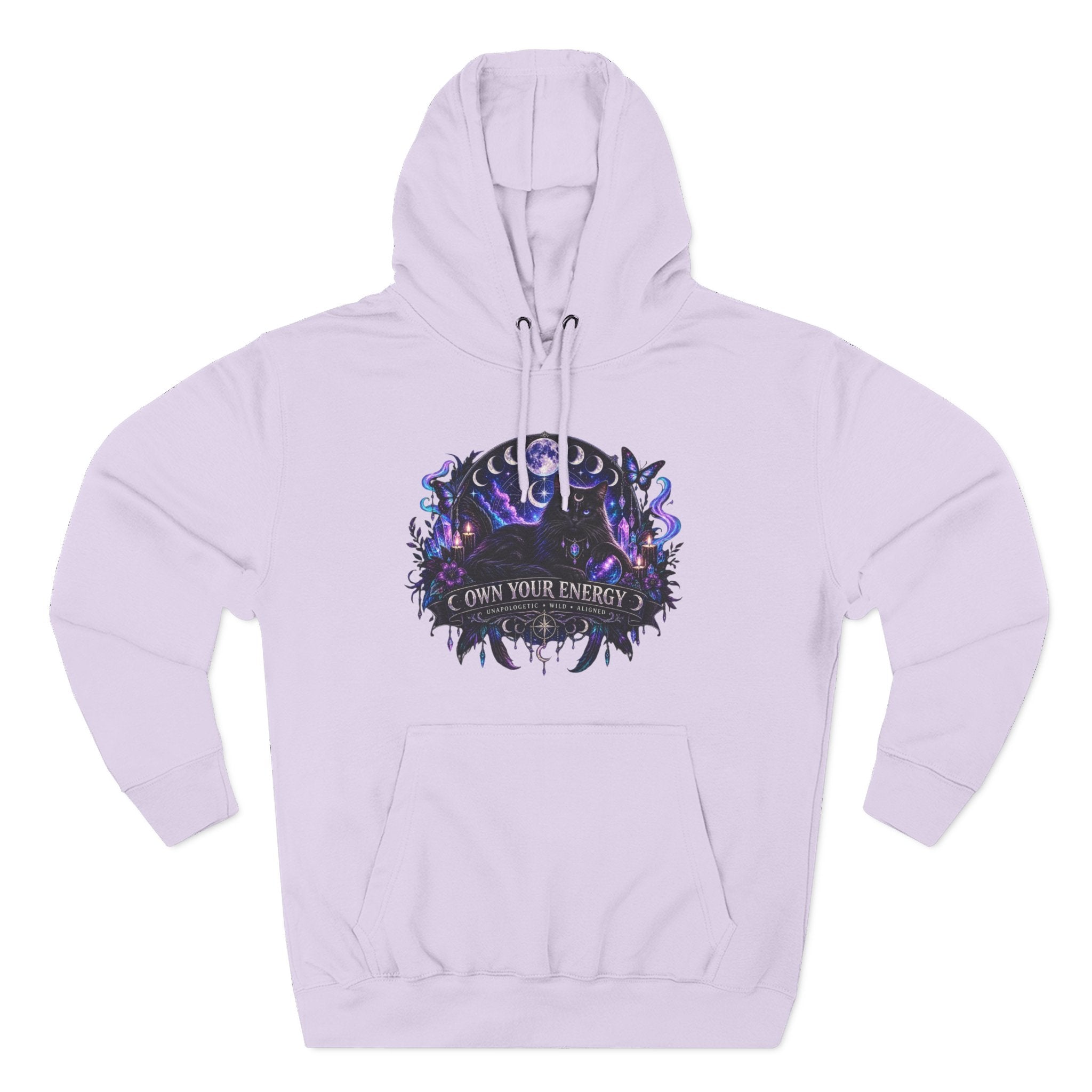 Mystical Black Cat Fleece Hoodie