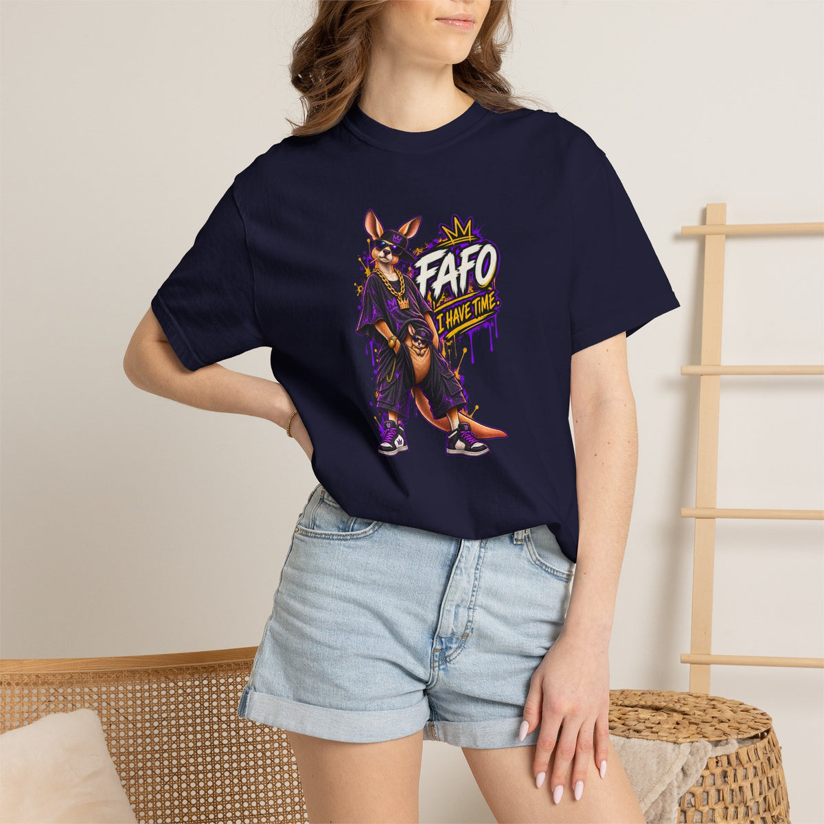 FAFO Kangaroo Graphic T-Shirt — Streetwear Retro Animal Design