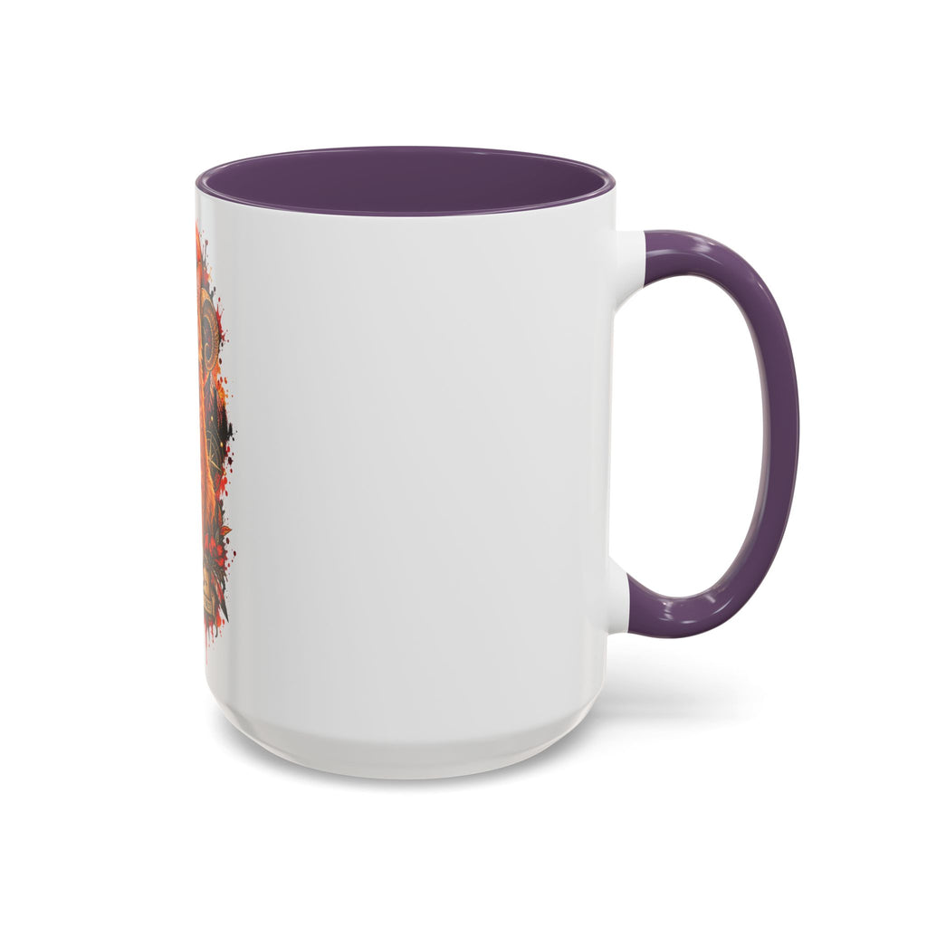 Aries Orange Tabby Cat Zodiac Coffee Mug – Cute Orange Tabby Astrology Accent Mug (11/15 oz)