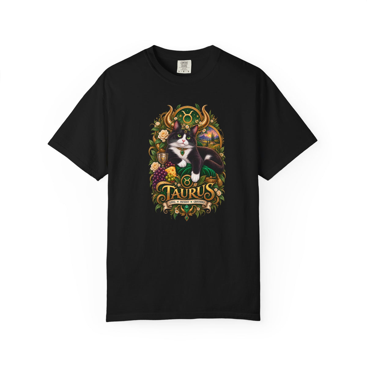 Taurus Tuxedo Cat Zodiac T-Shirt — Astrological Taurus Graphic Tee