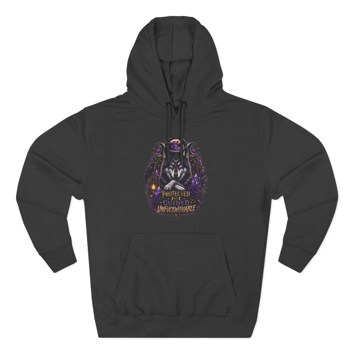 Guided, Protected Unfuckwithable Wolf Hoodie- Occult Graphic