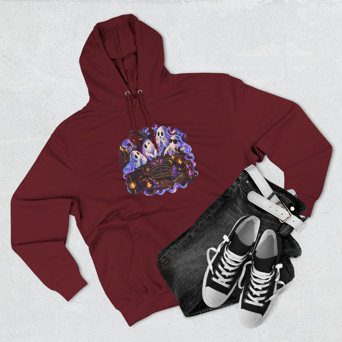 Funny Ghosts with Spirit Board Hoodie — Halloween Ghosts & Haunted Night Pullover