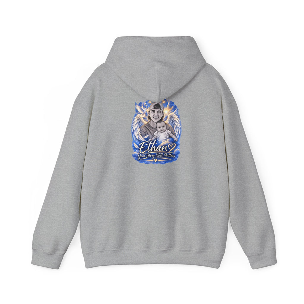 Memorial Hoodie - "Ethan Your story still matters" Angel Wings Tribute Pullover