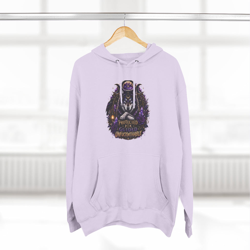 Guided, Protected Unfuckwithable Wolf Hoodie- Occult Graphic