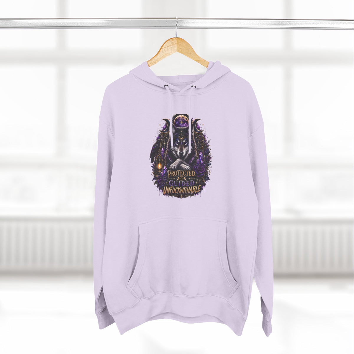 Guided, Protected Unfuckwithable Wolf Hoodie- Occult Graphic