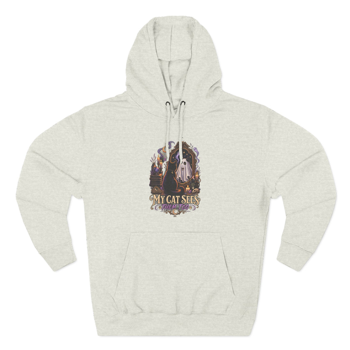 My Cat Sees Them Too- Black Cat Ghost Hoodie