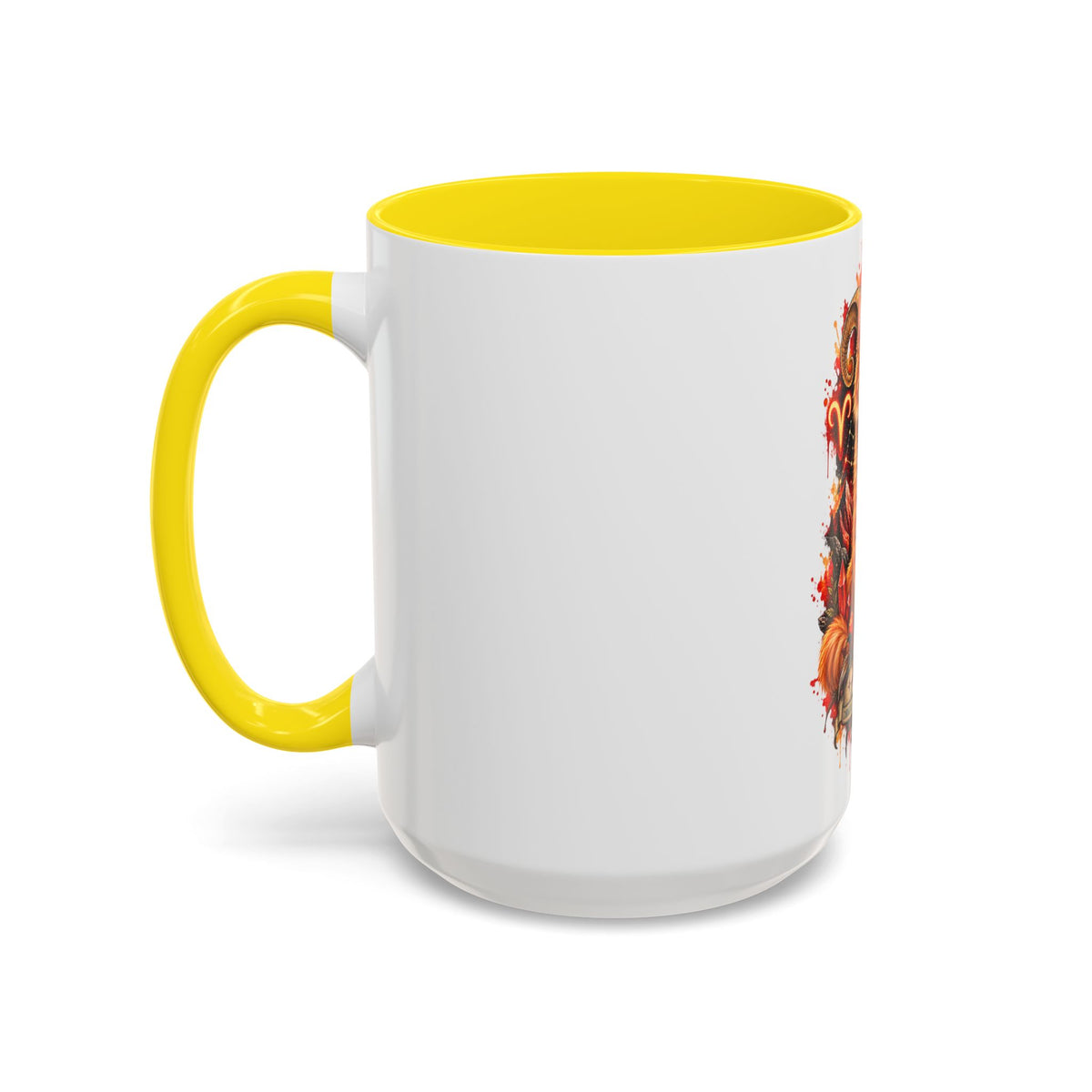 Aries Orange Tabby Cat Zodiac Coffee Mug – Cute Orange Tabby Astrology Accent Mug (11/15 oz)