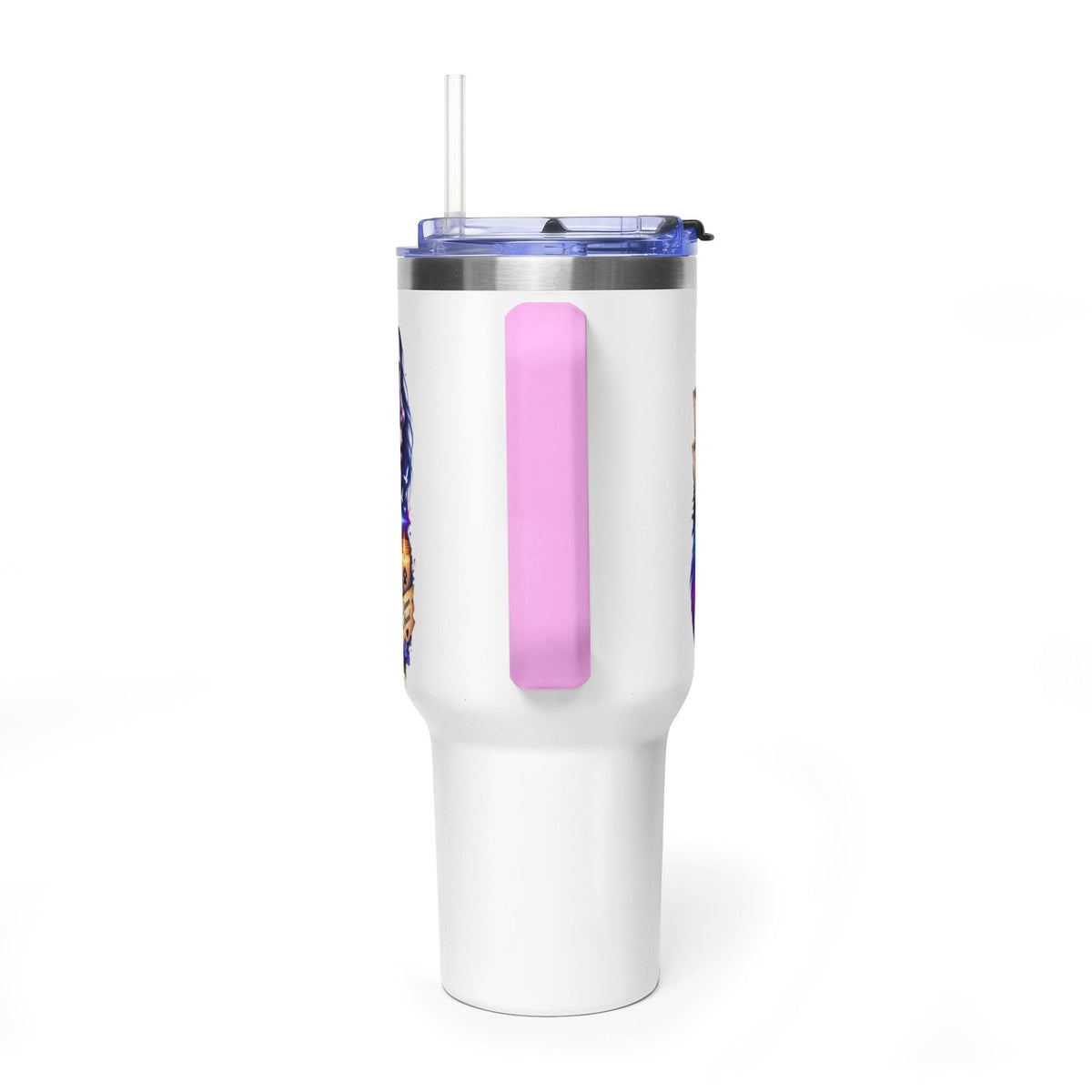 40oz Vacuum Tumbler - "Voices for Victims" Purple Feather Design