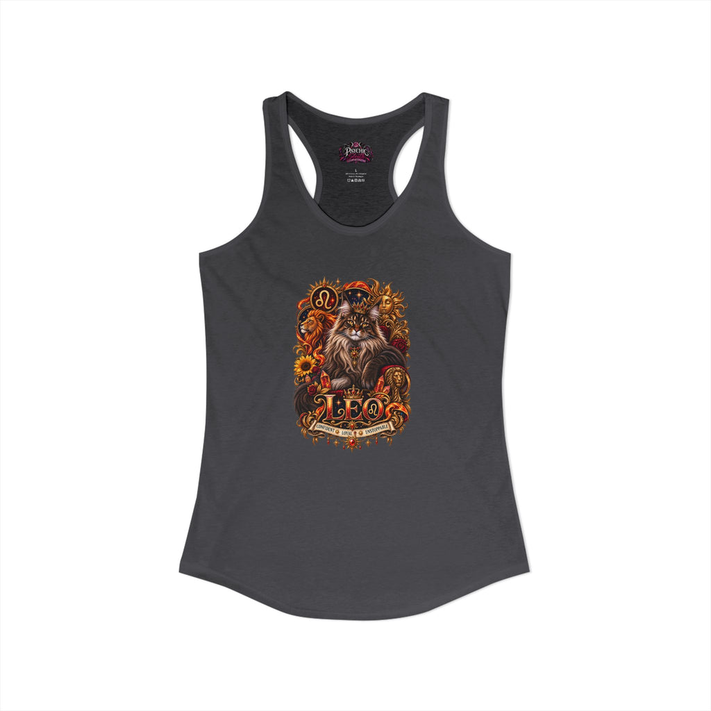 Leo Maine Coon Cat Zodiac Tank- Celestial Astrology Cat Lover Tank