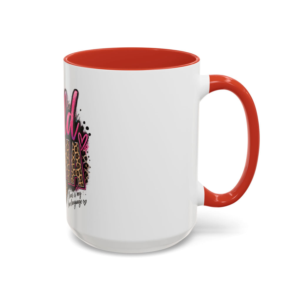 Wild Mama Leopard Accent Coffee Mug – Fun Mom Gift, Pink Crown Graphic (11/15 oz)