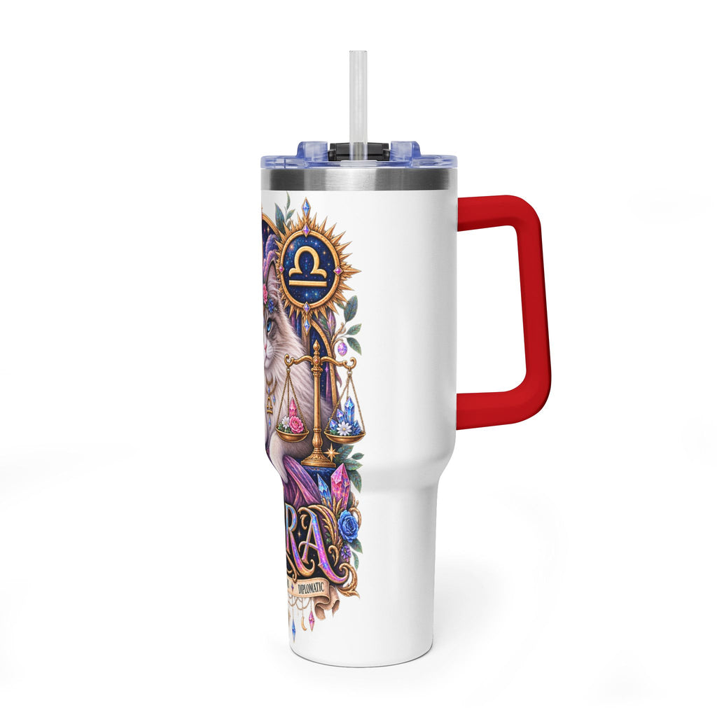 Libra Persian Cat 40oz Vacuum Tumbler — Zodiac Thermal Travel Mug
