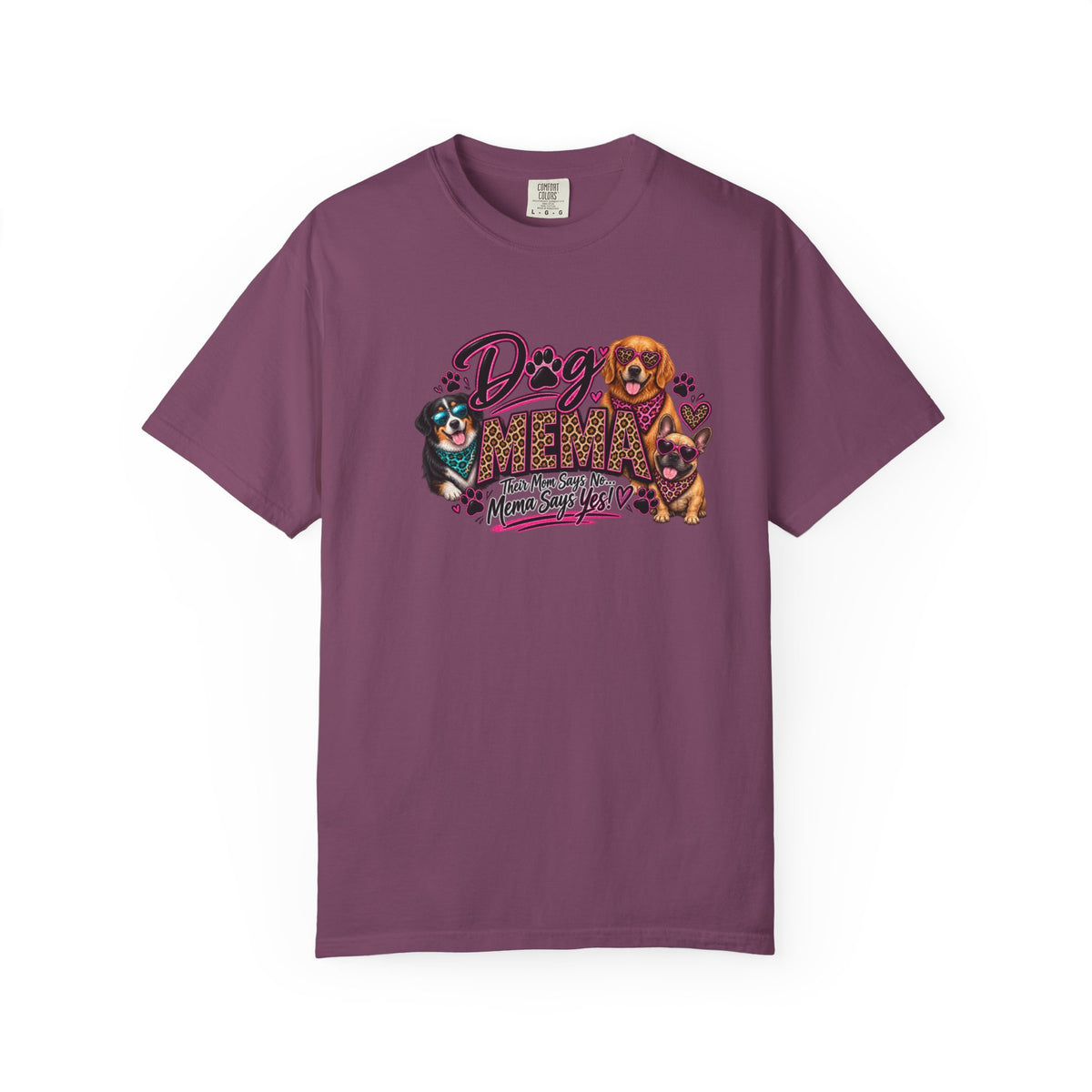 Dog Mema T-Shirt – Cute Paw Print Graphic Tee for Grandma Dog Lovers
