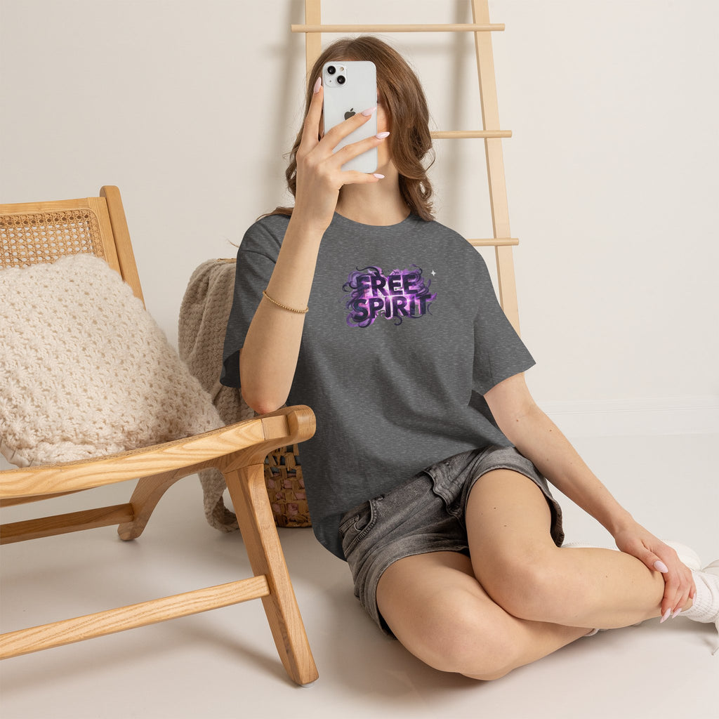 Free Spirit Tee — Purple Galaxy Wings Graphic T-Shirt