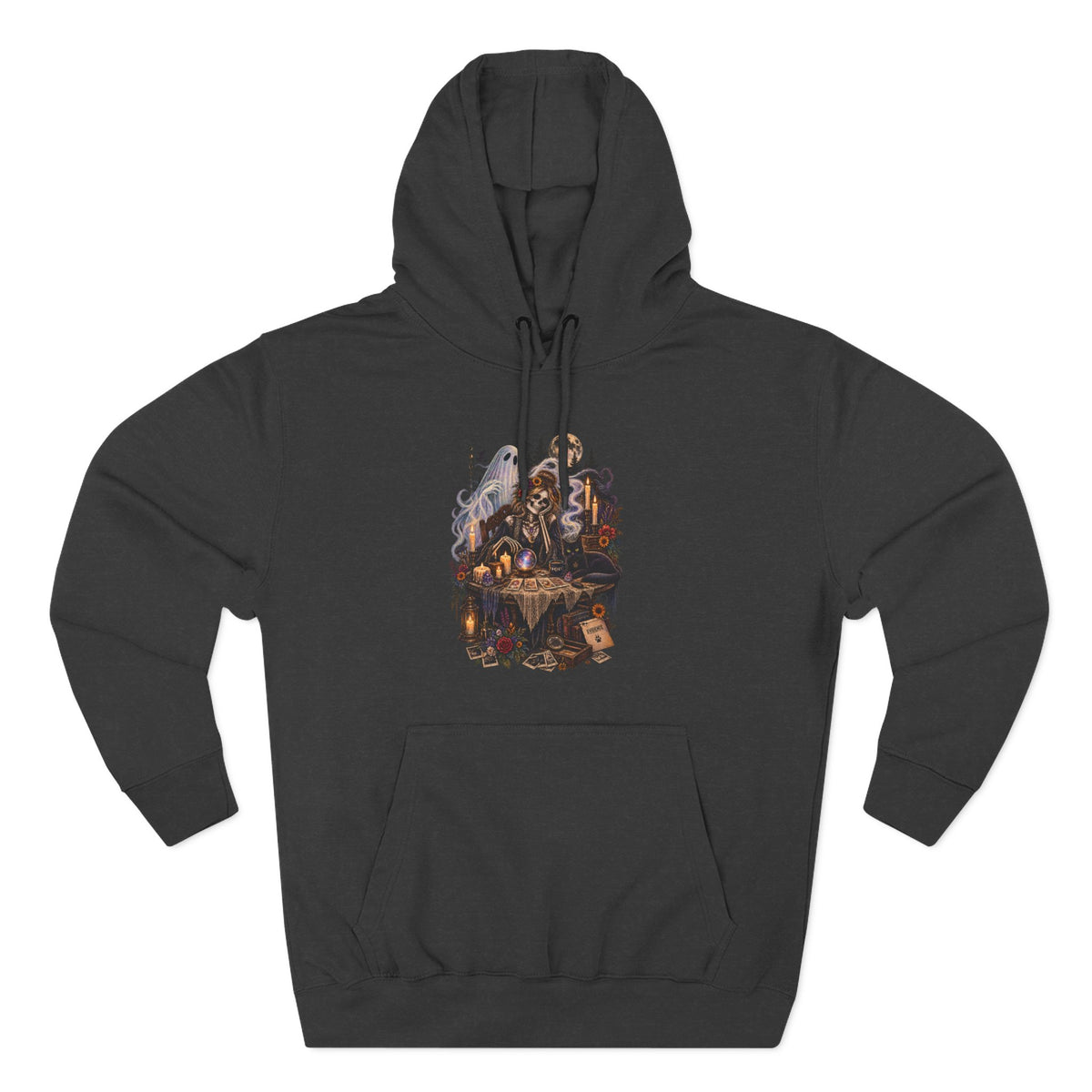 Skeleton, Cat and Ghost Tarot Seance- Paranormal Tees
