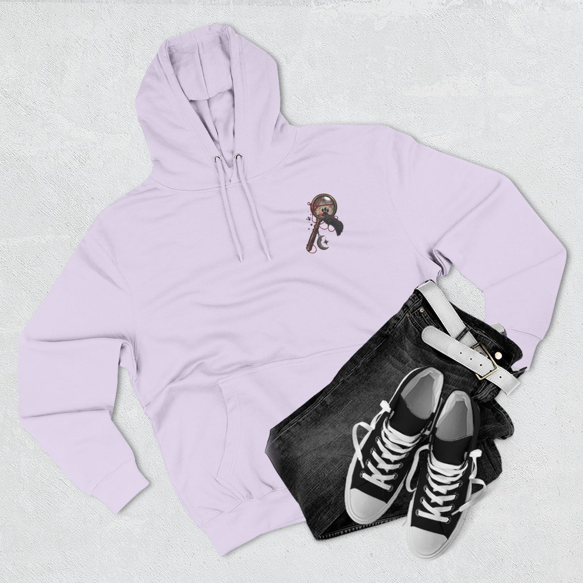 Detective Collage Hoodie — Vintage Mystery Photos & Magnifying Glass Graphic