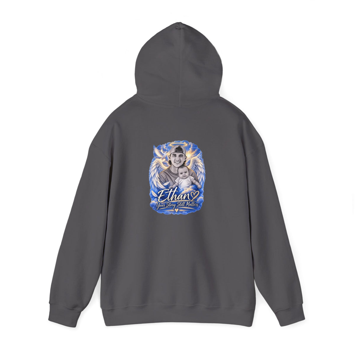 Memorial Hoodie - "Ethan Your story still matters" Angel Wings Tribute Pullover