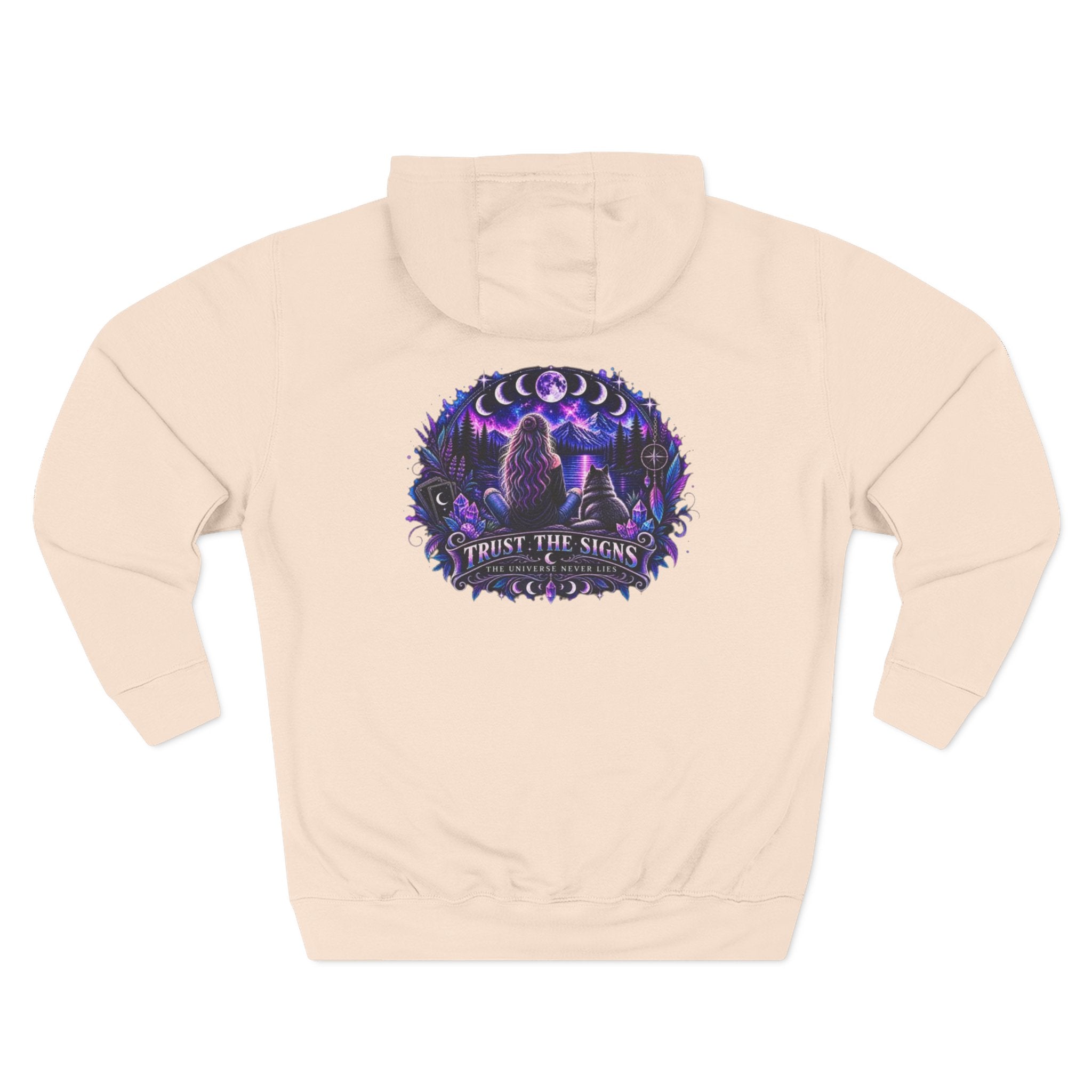 Mystic Moon Hoodie — "Trust the Signs" Celestial Fleece Pullover