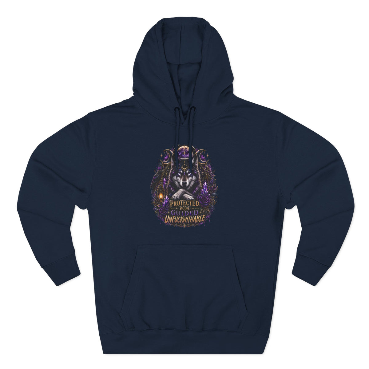 Guided, Protected Unfuckwithable Wolf Hoodie- Occult Graphic