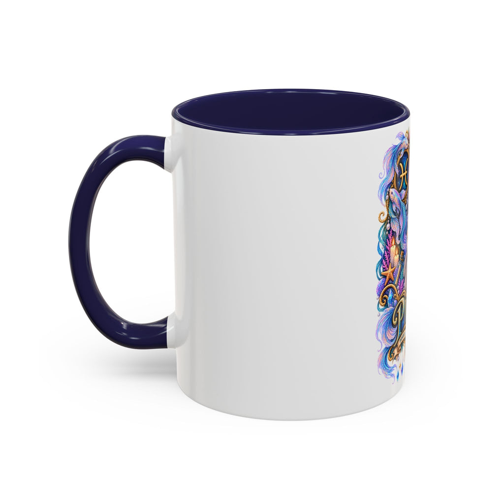 Pisces Devon Rex Cat Accent Coffee Mug — Zodiac Astrology Ceramic Mug (11/15oz)