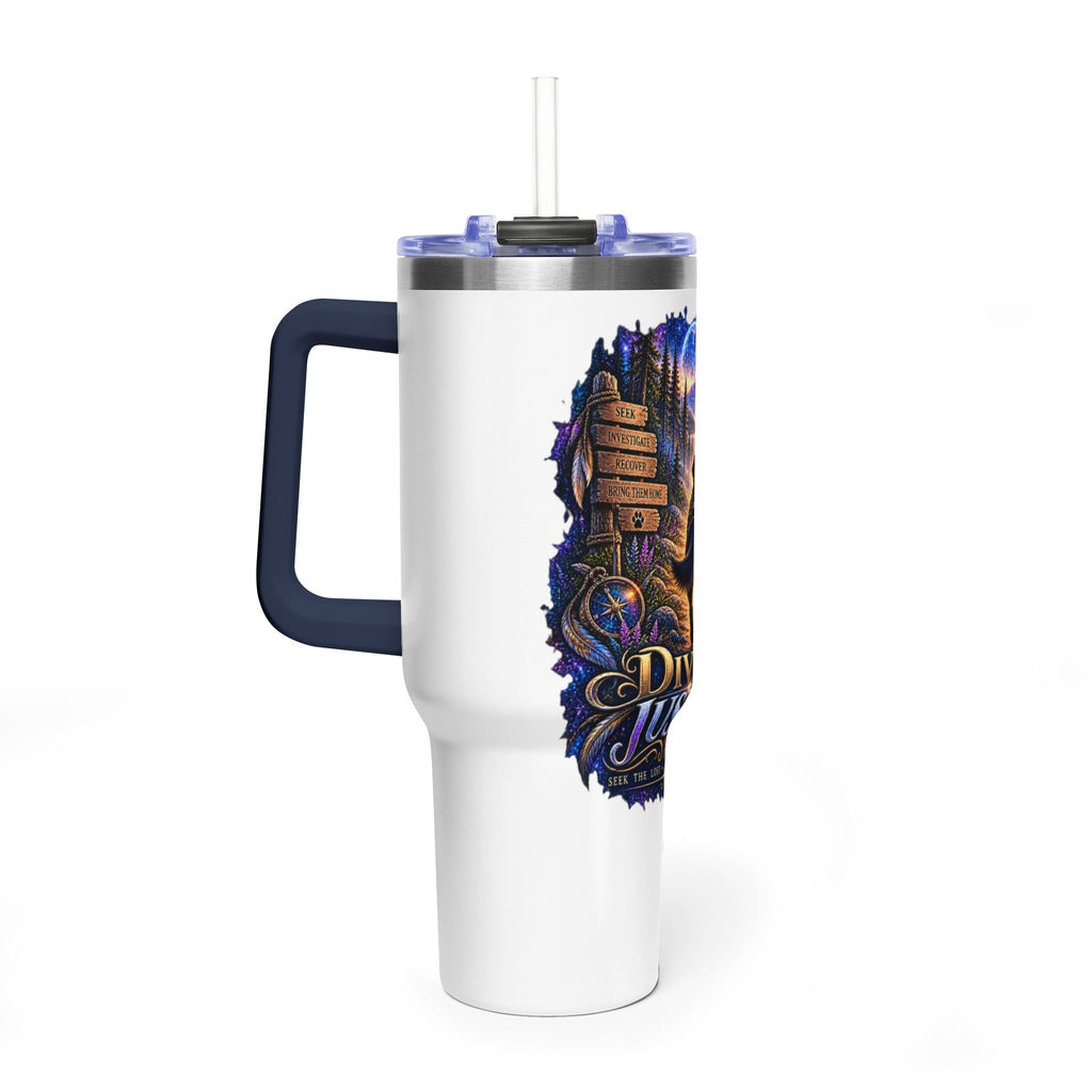 40oz Vacuum Tumbler – “Divine Justice” Support the mission