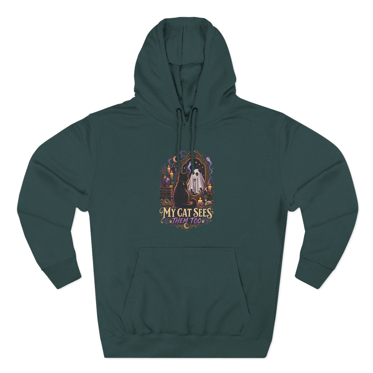 My Cat Sees Them Too- Black Cat Ghost Hoodie