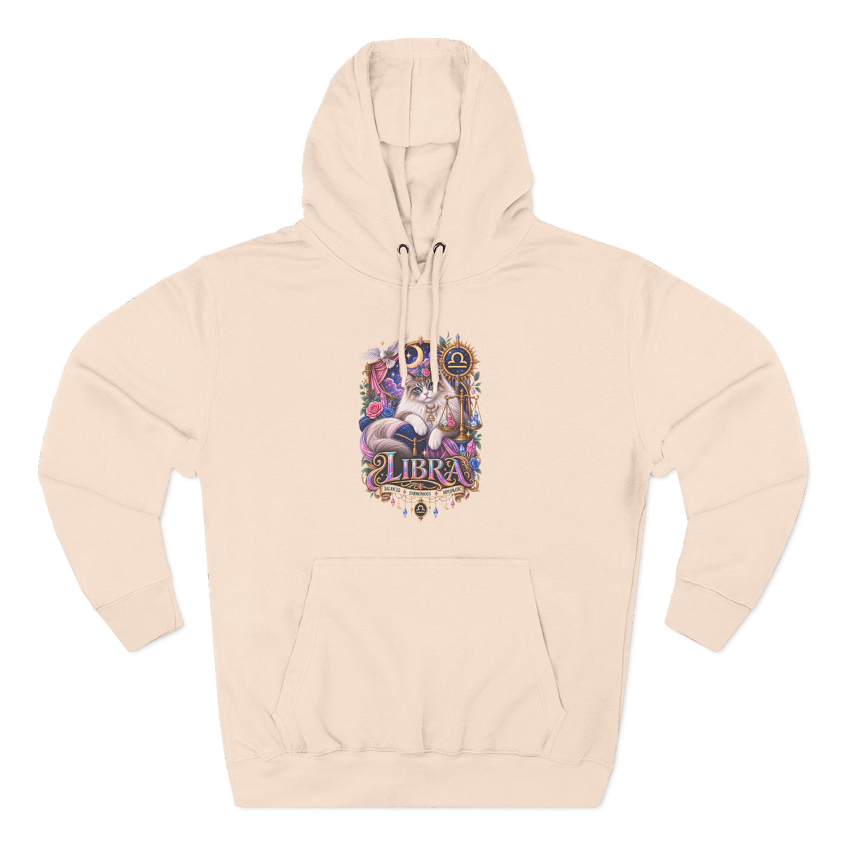Libra Zodiac Hoodie — Persian Artistic Astrological Sign Sweatshirt