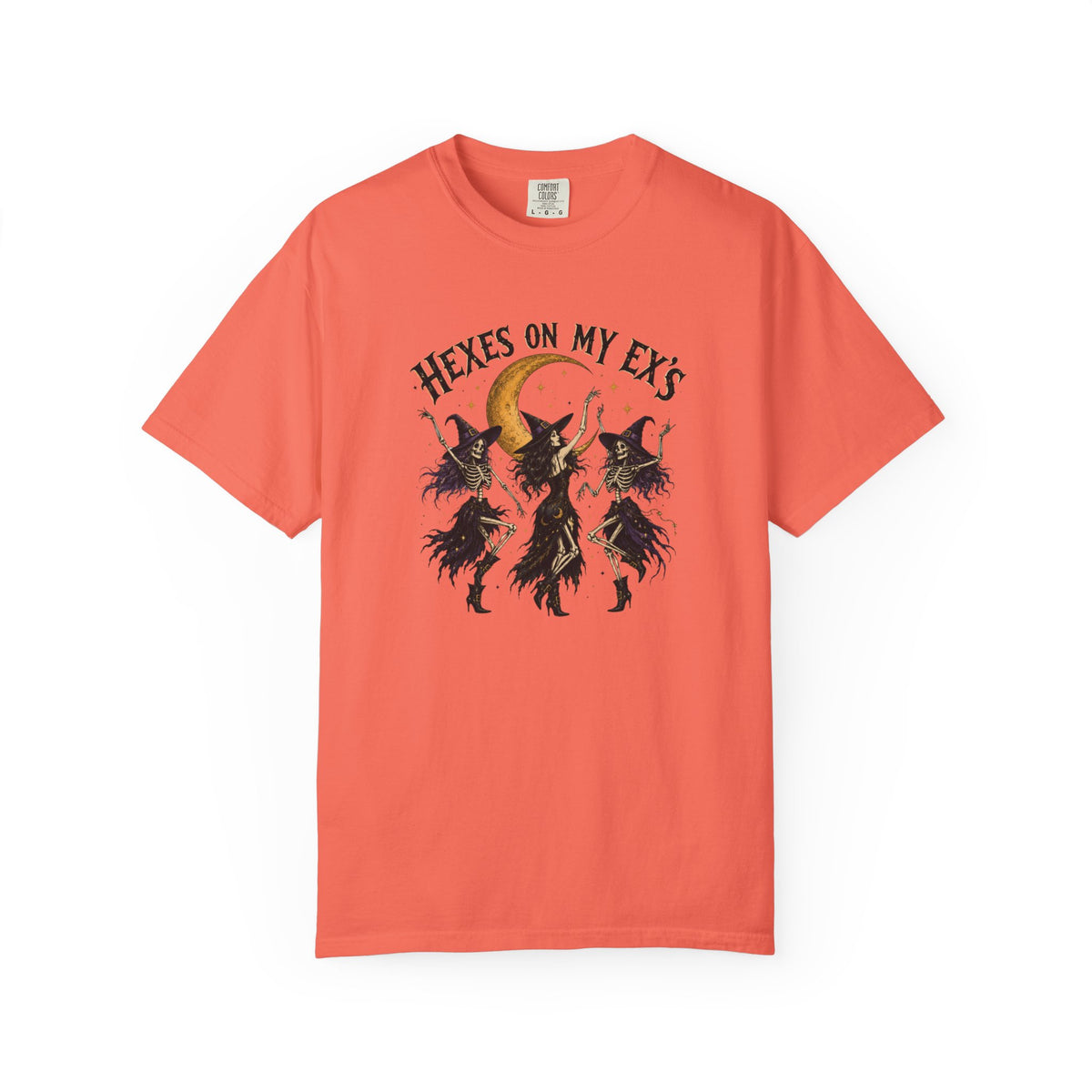 Witches and skeleton Graphic T-Shirt — "Hexes On My Ex's" Moon Witch Tee