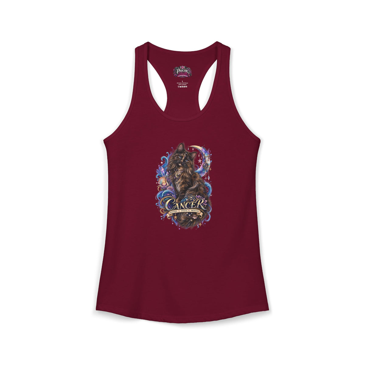 Cancer Zodiac Tortoiseshell Cat  Tank- Celestial Astrology Cat Lover Tank