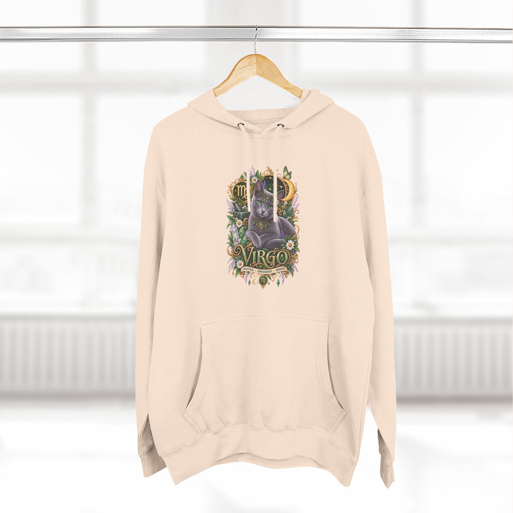 Virgo Russian Blue Cat Zodiac Hoodie — Astrological Virgo Horoscope Pullover