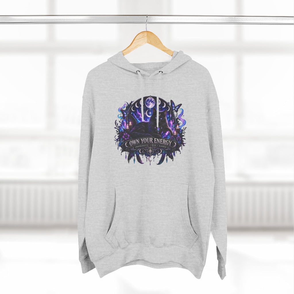 Mystical Black Cat Fleece Hoodie