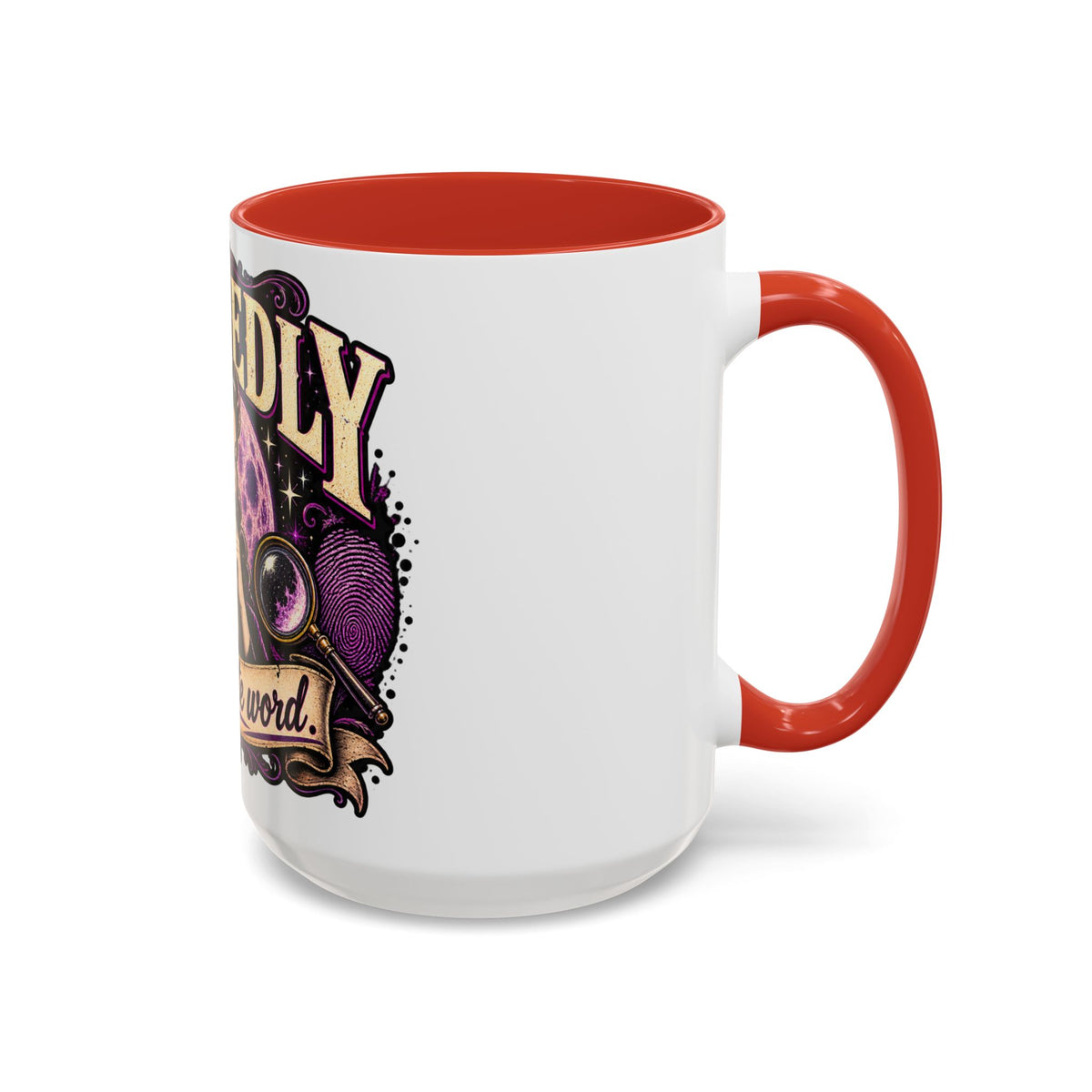 Allegedly Coffee Mug — Retro Pinup Mystery Design