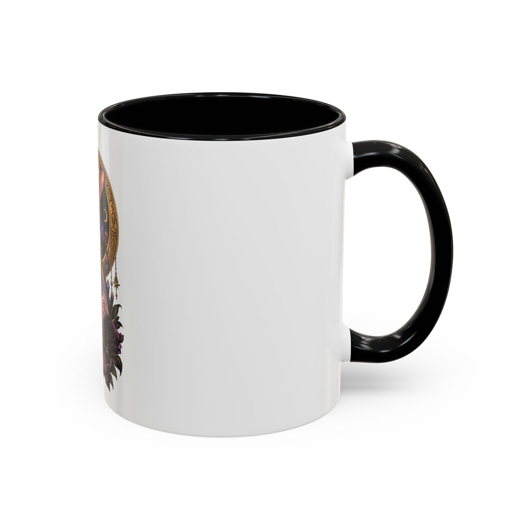 Mystic Sphynx Cat Coffee Mug — Magical Moon & Floral Accent (11/15 oz)