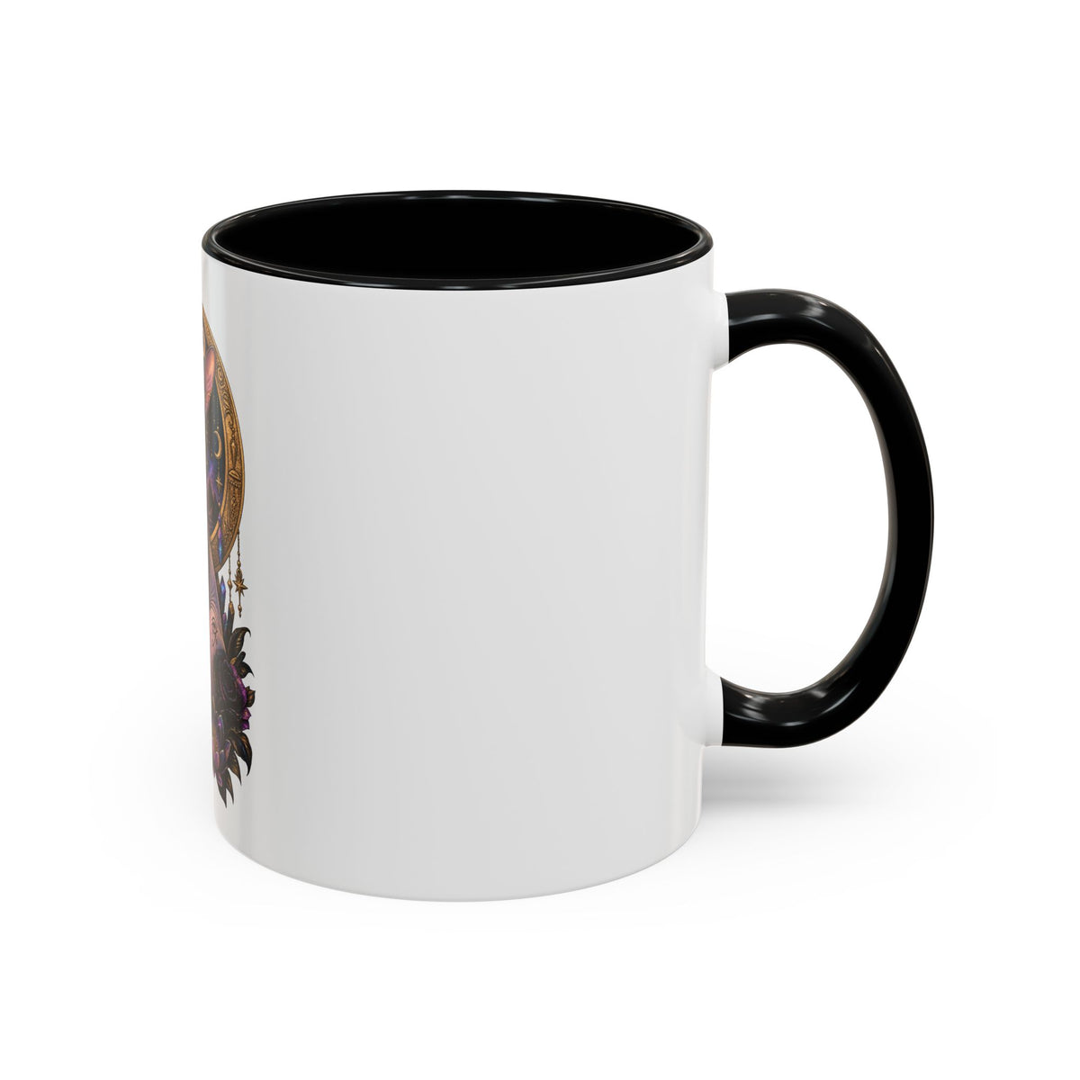 Mystic Sphynx Cat Coffee Mug — Magical Moon & Floral Accent (11/15 oz)