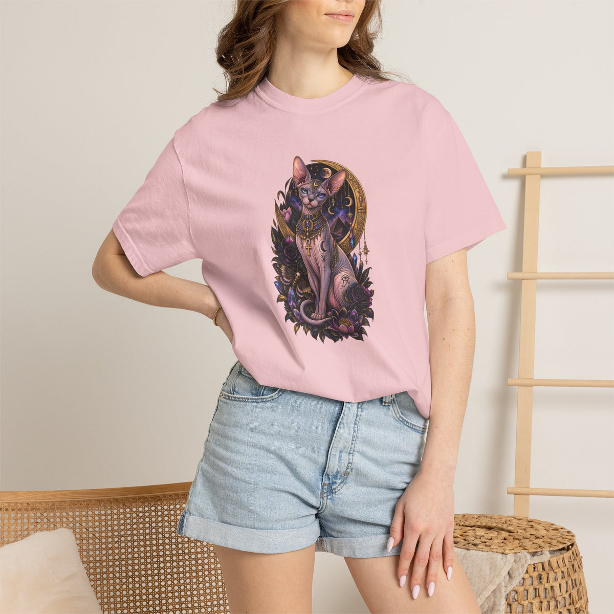Egyptian Sphynx Moon cat Graphic T-Shirt