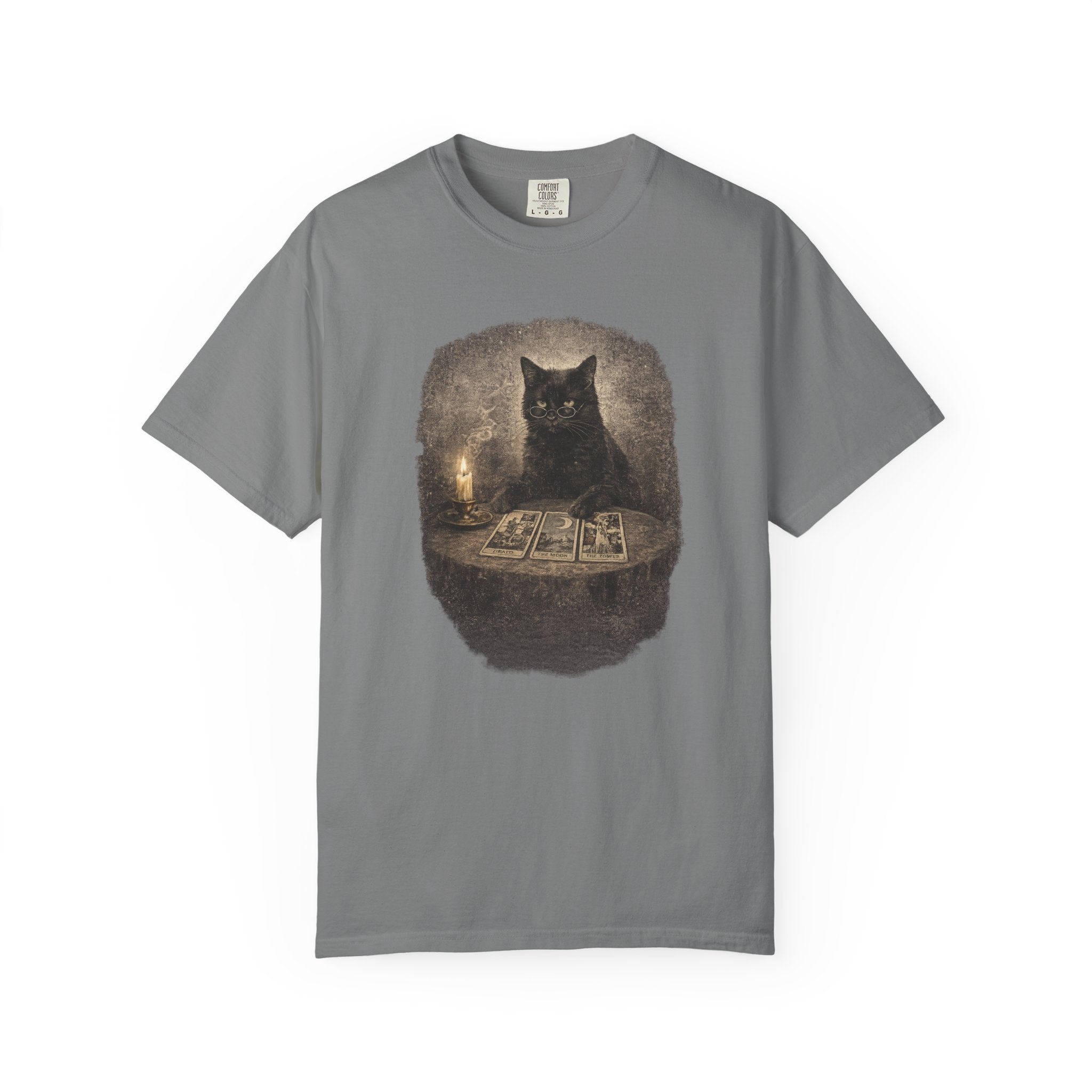 Tarot Cat T-Shirt — Black Cat Fortune Teller Graphic Tee