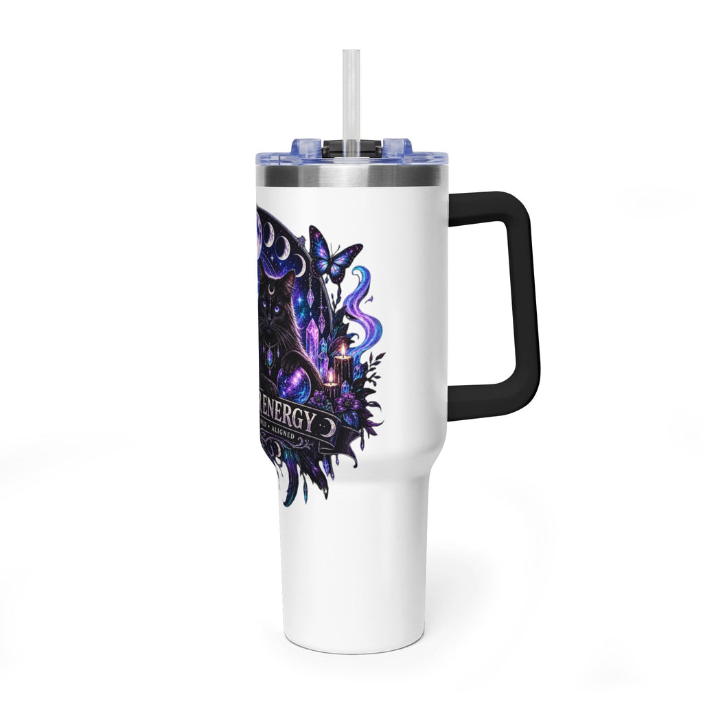 40oz Witchy Cat Thermal Tumbler – 'Own Your Energy' Insulated Travel Mug