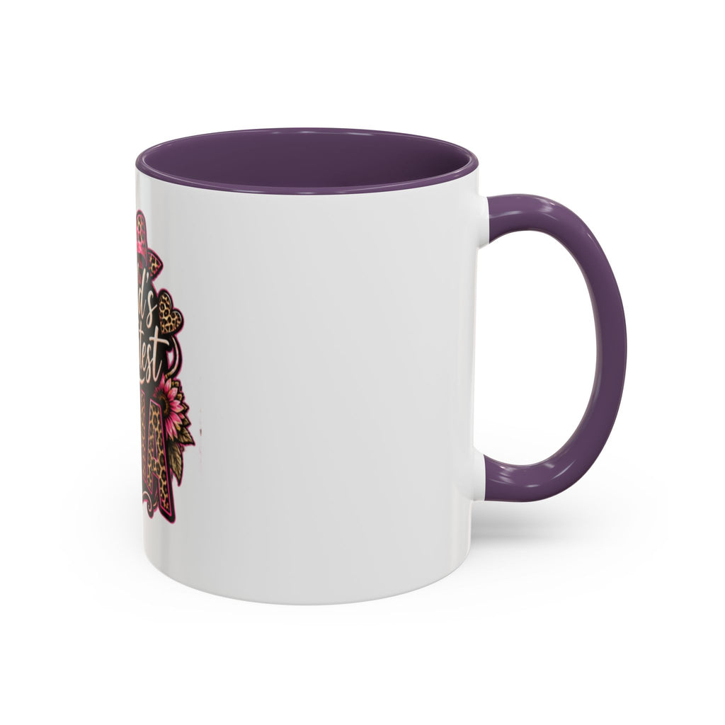 World's Greatest Mema Accent Coffee Mug – Leopard Pink Bow Gift for Grandma (11/15 oz)