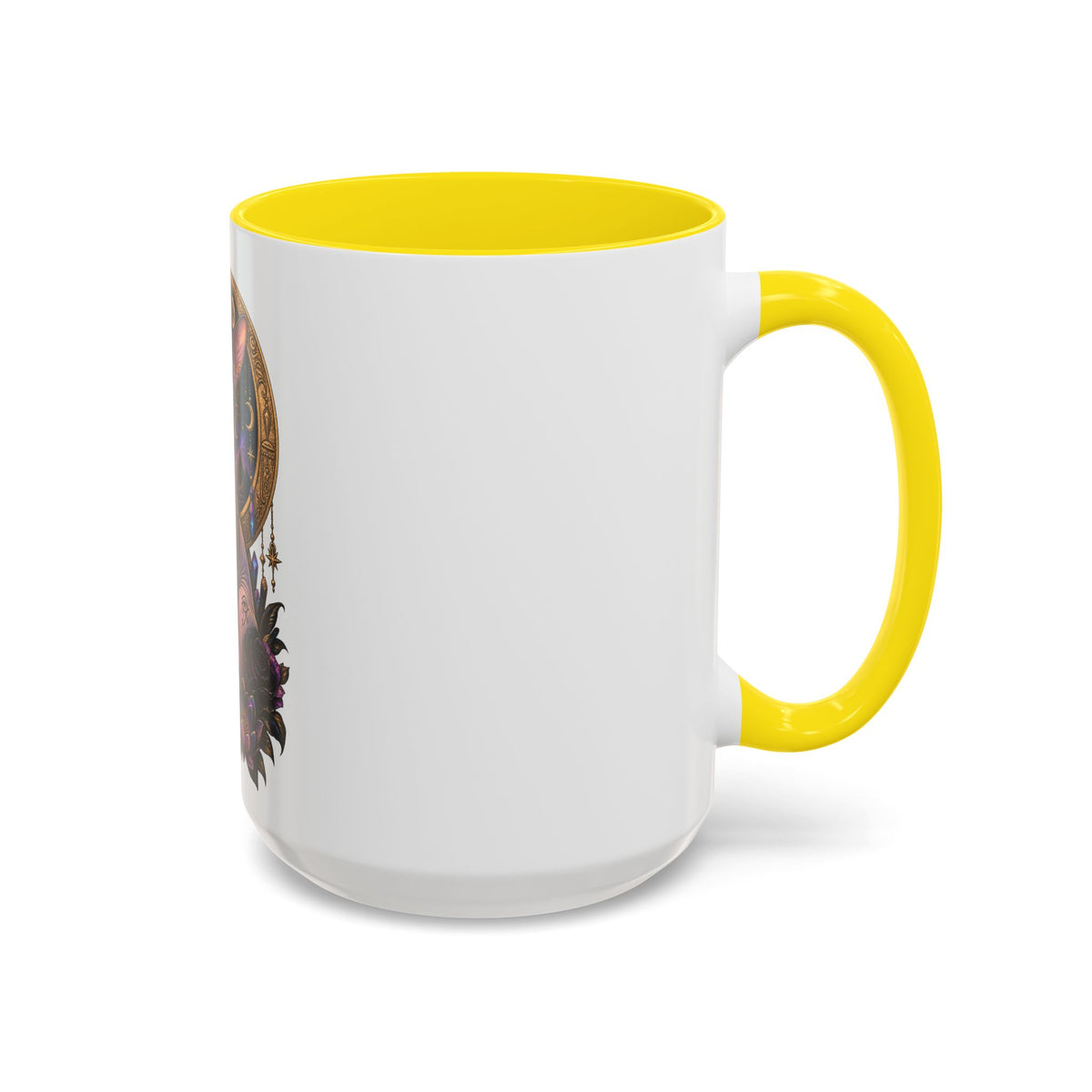 Mystic Sphynx Cat Coffee Mug — Magical Moon & Floral Accent (11/15 oz)