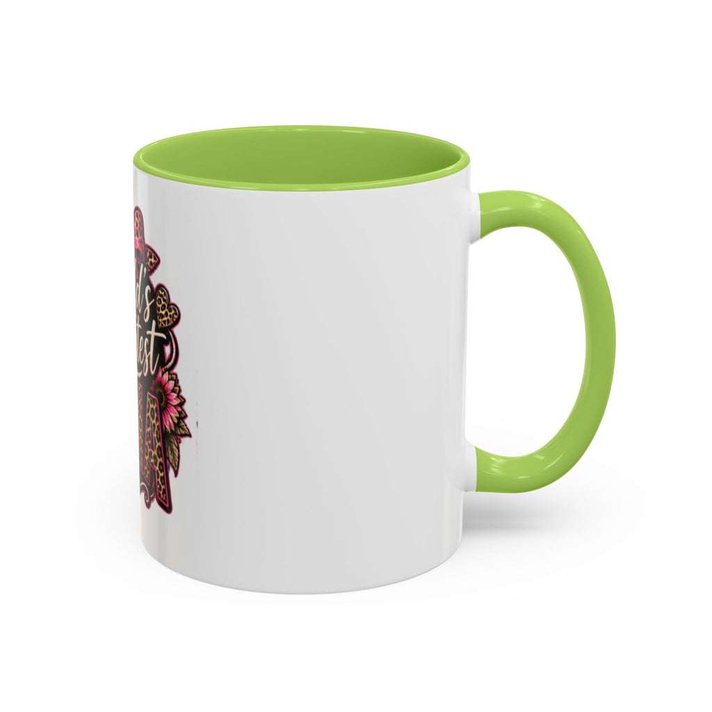 World's Greatest Mema Accent Coffee Mug – Leopard Pink Bow Gift for Grandma (11/15 oz)