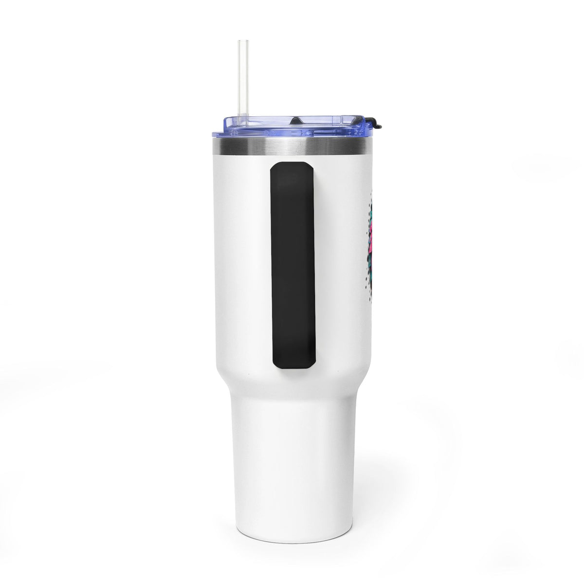 40oz Vacuum Tumbler — Mema Leopard Print Floral Design