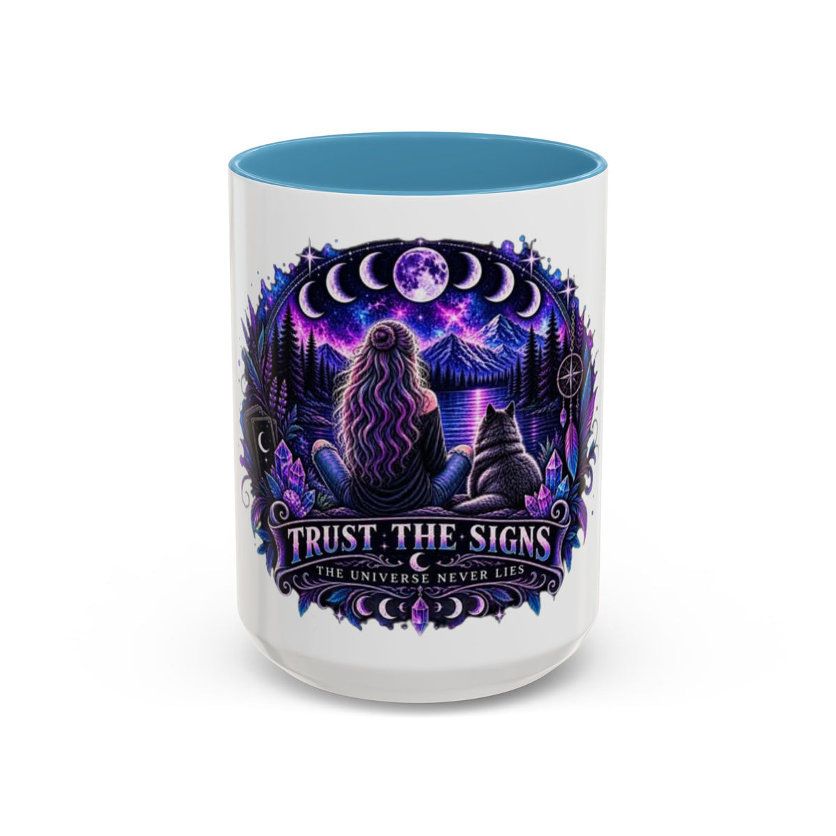 Mystic Moon Coffee Mug — "Trust the Signs" Night Sky Design