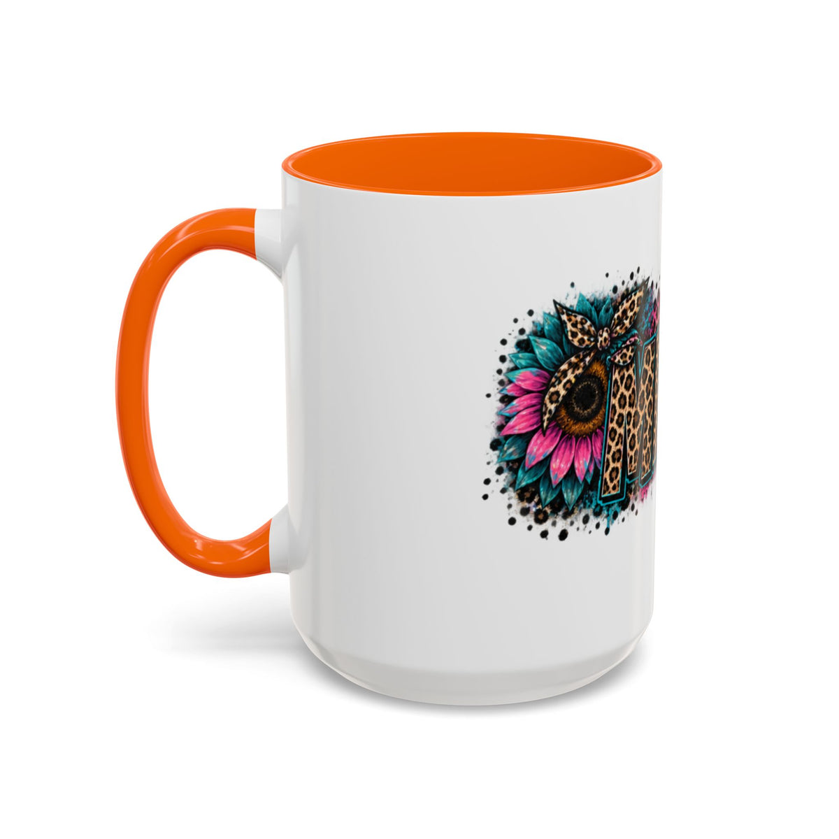 Leopard Print 'Mema' Accent Coffee Mug — Bold Animal Print Ceramic Mug- Mema Gift
