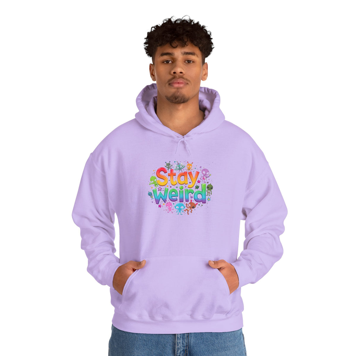 Stay Weird Hoodie — Colorful Rainbow Graphic Pullover