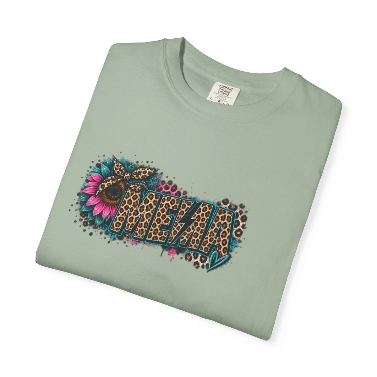 MEMA Leopard Floral Logo T-Shirt — Vintage Animal Print Graphic Tee